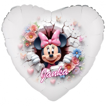 Balón Minnie Mouse s menom