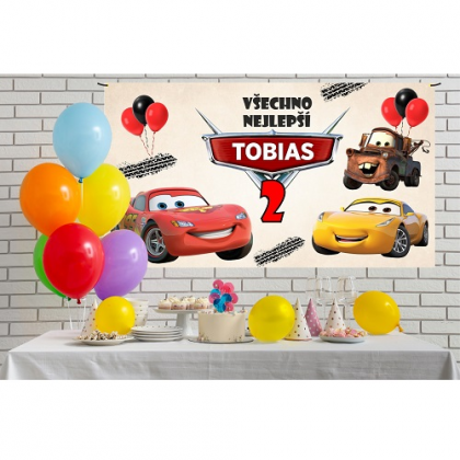Narozeninový banner Cars 110x60 cm 