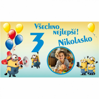 Narozeninový banner Mimoni 110x60 cm
