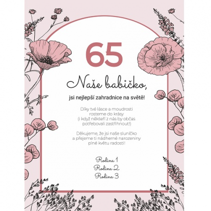 Tabulka k narozeninám Mak