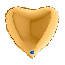 Balón 9´´ Srdce zlaté 22 cm