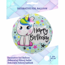 Balón Jednorožec Happy Bday