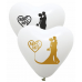 Balónky svatební Mr & Ms srdce bílé