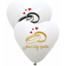 Balóny svadobné Navždy spolu srdce biele