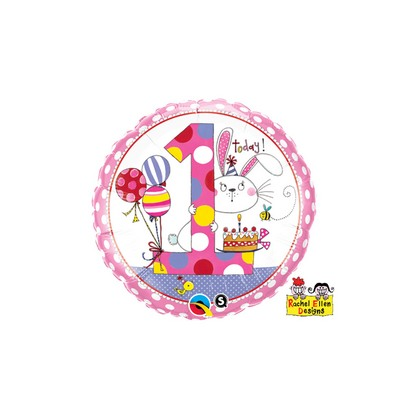Balón číslo RE 1 Bunny Polka Dots