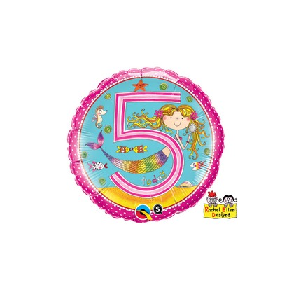 Balón číslo 5 narodeniny morská víla 