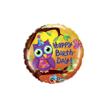 Balón Sova Happy Birthday / BDay Owl