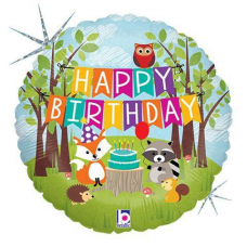 Balón Zvieratká Happy Birthday / Woodland HBday