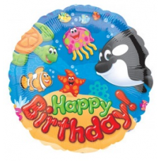 Balón Happy Birthday morský svet