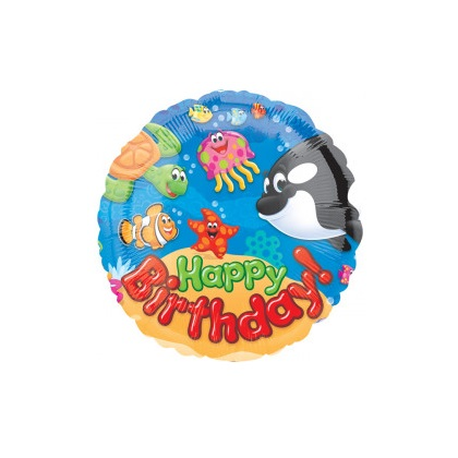 Balón Happy Birthday morský svet