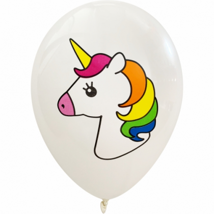 Balóny Jednorožec biele