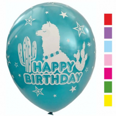 Balóny Happy Birthday Lama Metalické 