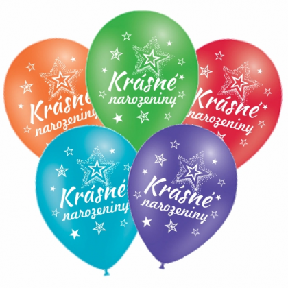 Balóny Krásne narodeniny hviezda 5 ks 