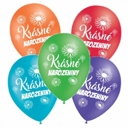 Balóny Krásne narodeniny kvety 5 ks 