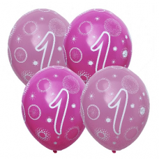 Balóny číslo 1 ružový mix 5 ks 