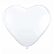 Balón gumový srdce biele Q 11´´ HRT White
