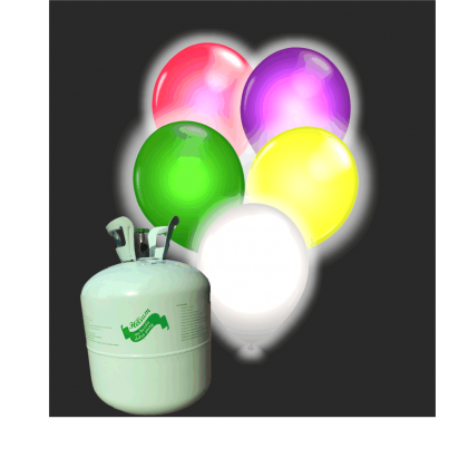 Hélium B50 + 30 ks balónov s LED farebným svetlom