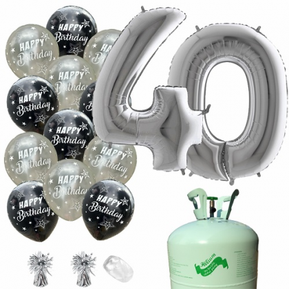 Hélium párty set 40. narodeniny strieborná