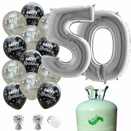 Hélium párty set 50. narodeniny strieborná