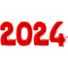 Novoročné číslo 2024 červené 66 cm
