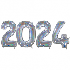 Novoročné číslo 2024 strieborné holg. 66 cm