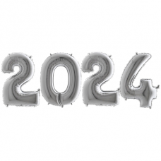 Novoročné číslo 2024 Strieborné 100 cm