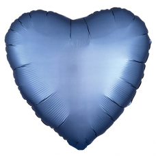 Balón Srdce modré saténové 45 cm