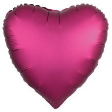 Balón Srdce tmavo ružové saténové 45 cm