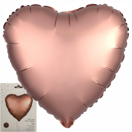 Balón Srdce rose gold saténové 45 cm