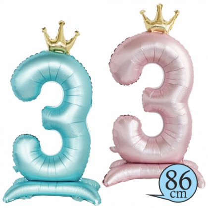 Balón Číslo 3 Princess/Prince stojaci