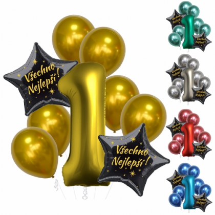 Balónek 1. narozeniny chromové