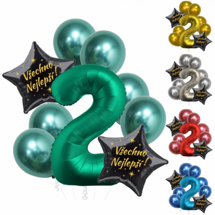Balónek 2. narozeniny chrómové