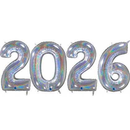 Novoročné číslo 2025 strieborné holg. 66 cm