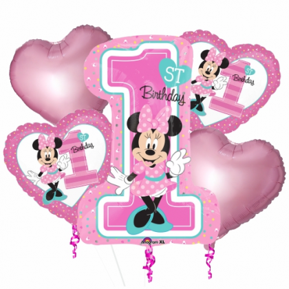 Kytica z balónov Minnie Mouse 1.narodeniny