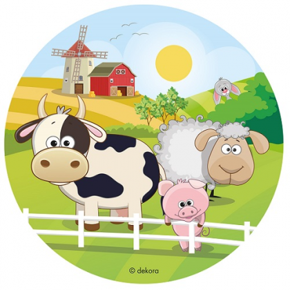 Jedlý obrázok Zvieratká farma 20 cm