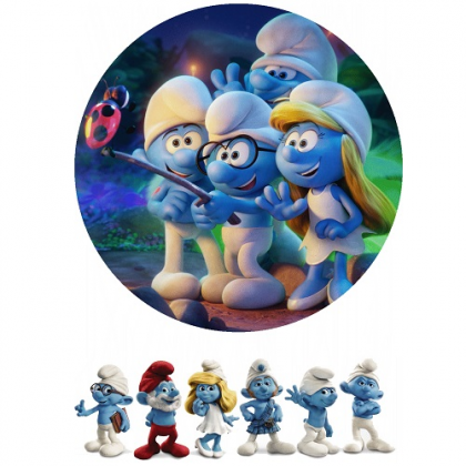 Jedlá oplátka Šmolkovia 20 cm