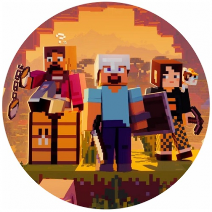 Jedlá oplátka Minecraft 20 cm