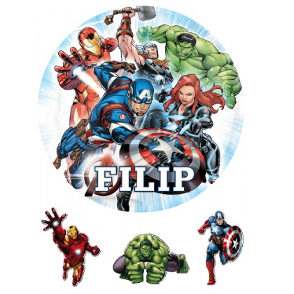 Jedlý obrázok Avangers s menom