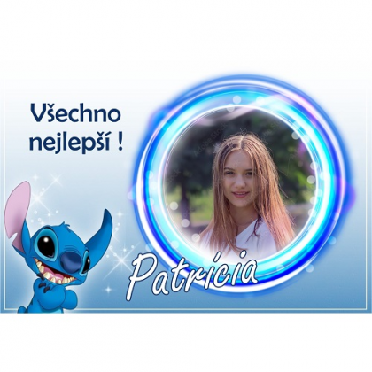 Jedlá oplátka Stitch s vlastnou fotkou A4