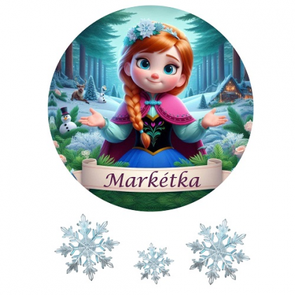 Jedlý obrázok Frozen Anna s menom