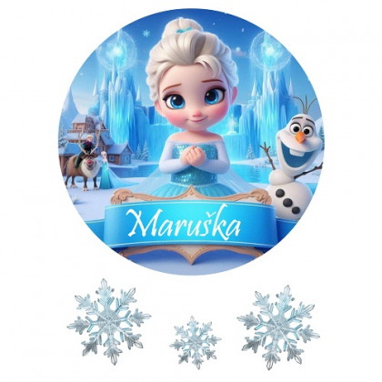 Jedlý obrázok Frozen Elsa s menom