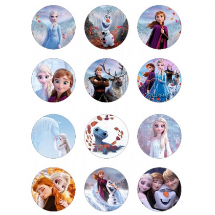 Jedlé obrázky Frozen na muffiny 12 ks /5,4 cm/