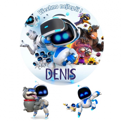 Jedlá oplátka Astrobot s menom 