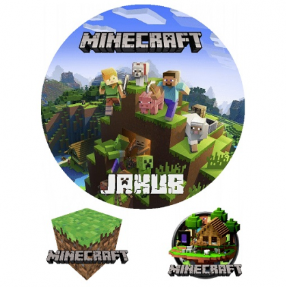 Jedlá oplátka Minecraft s menom 