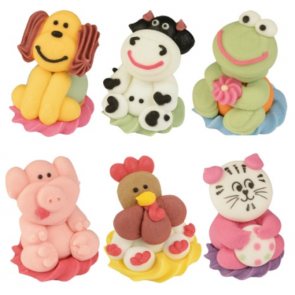 Cukrové ozdoby Zvieratká na farme 6 ks