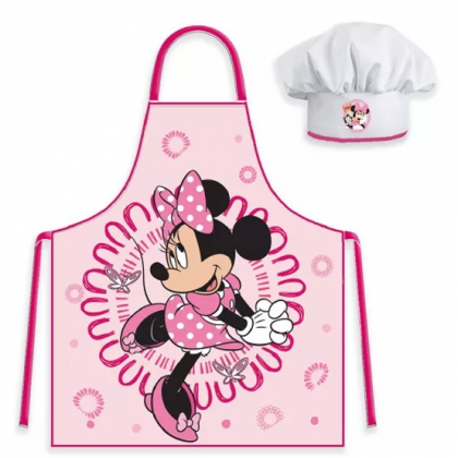 Detská zástera s kuchárskou čiapkou Minnie Mouse