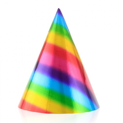 Párty klobúky dúhové metalické