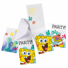 Pozvánky Sponge Bob /6ks/