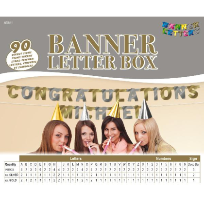 Banner Box s písmenami a číslami 90 ks