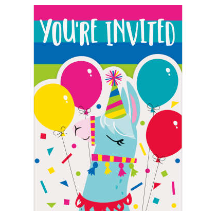 Pozvánky Lama BDay Párty /8ks/